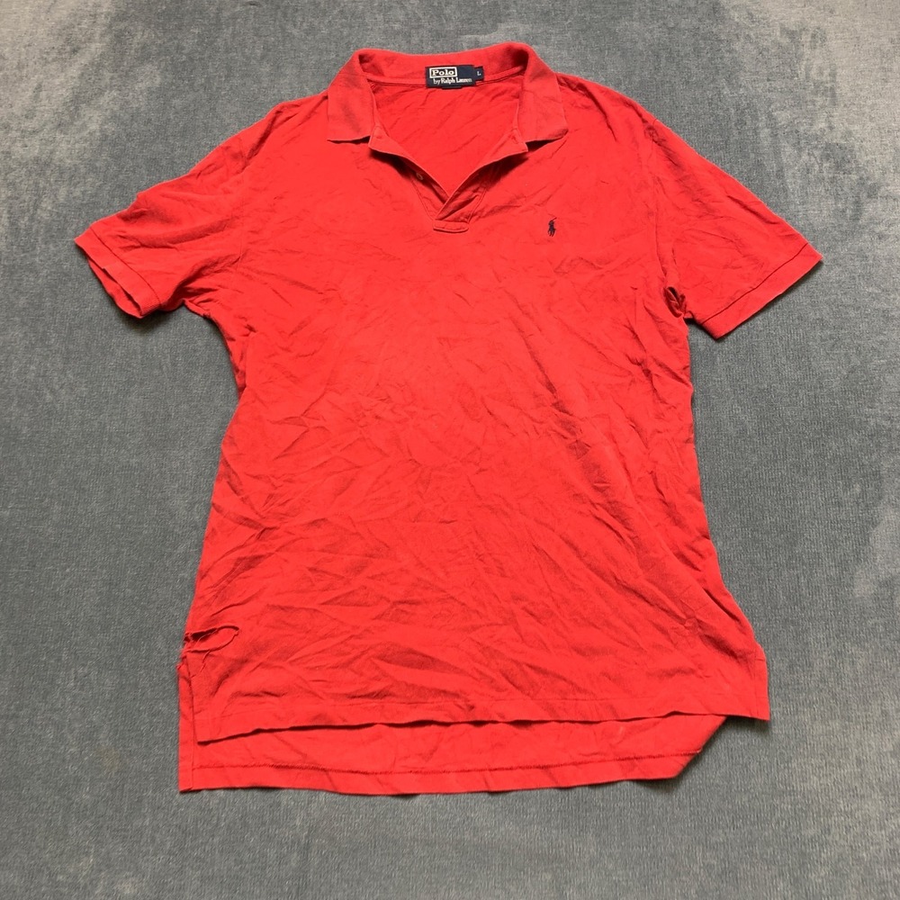 Polo Ralph Lauren Polo Shirt Mens Large Red Side Slit Performance Sportswear